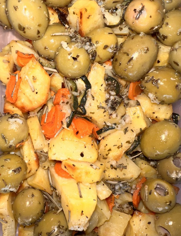 Roasted Vegetables with Fresh Herbs & Marinated Olives