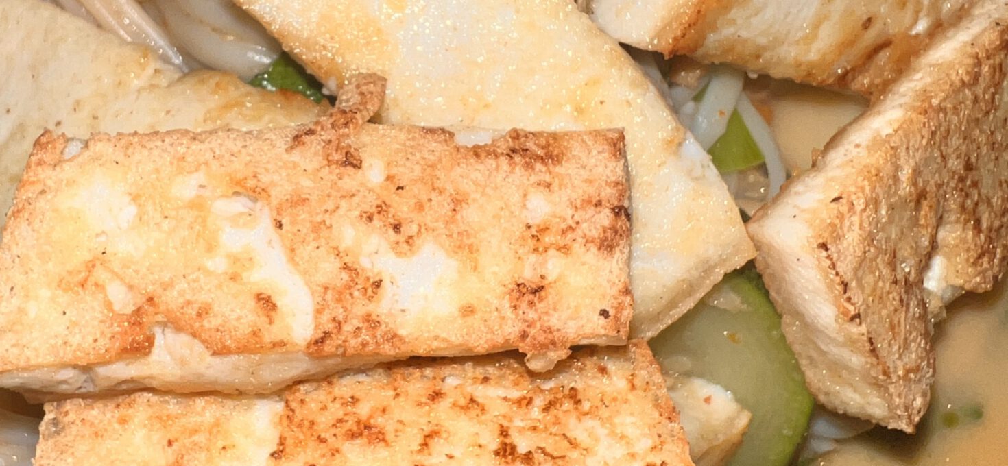 Crispy Asian Tofu and Enoki Mushroom Delight