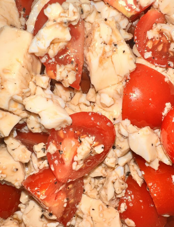 Silken Tofu and Tomato Salad with Sesame Soy Dressing